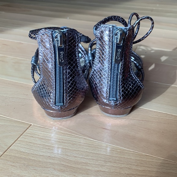 Silver strappy gladiator style sandals. - Picture 4 of 4